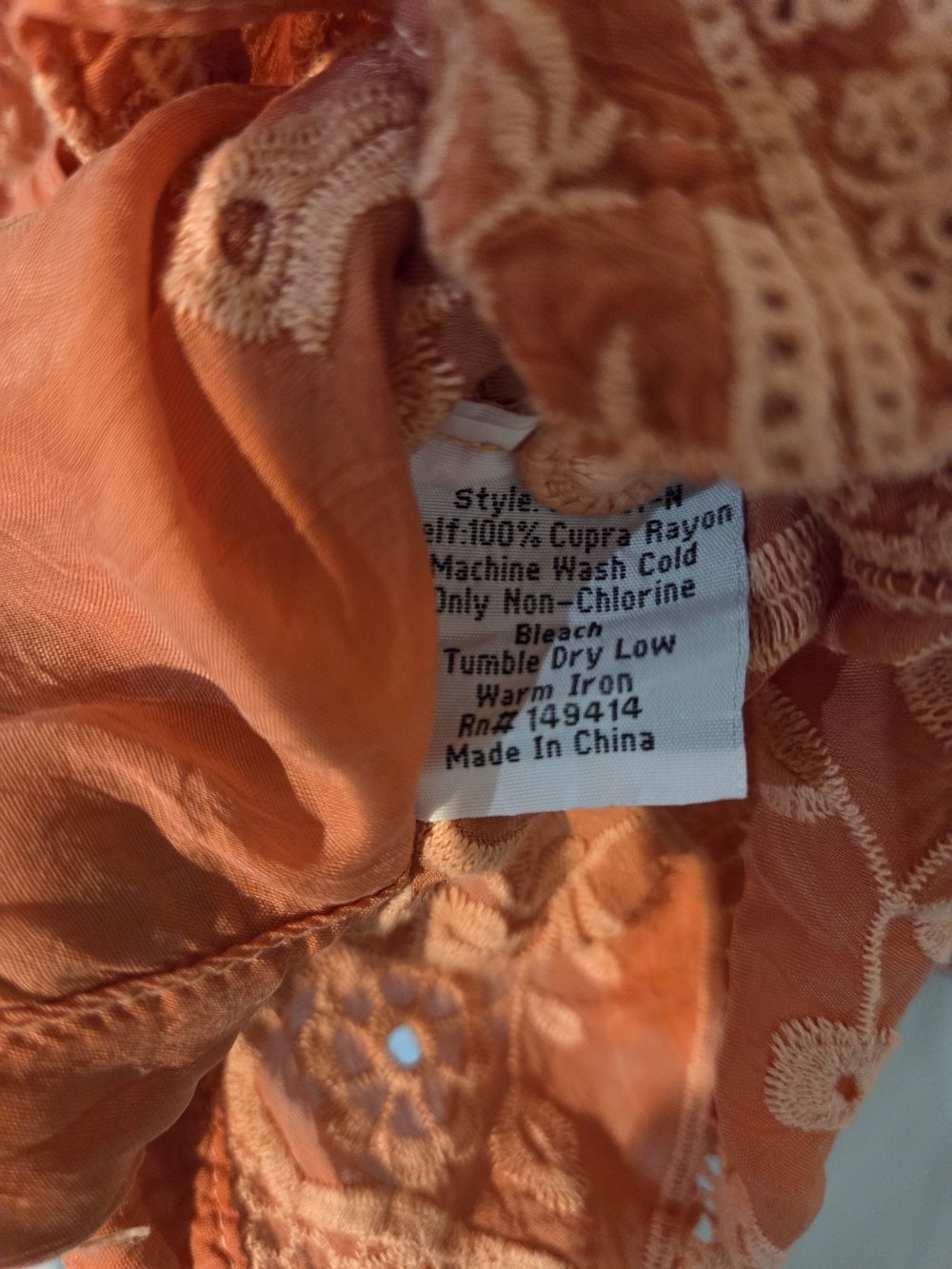 Johnny Was Coral Embroidered Button-Down Shirt - Picture 7 of 9